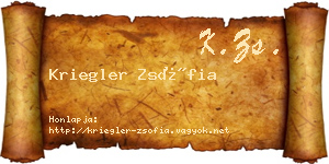 Kriegler Zsófia névjegykártya