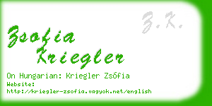 zsofia kriegler business card
